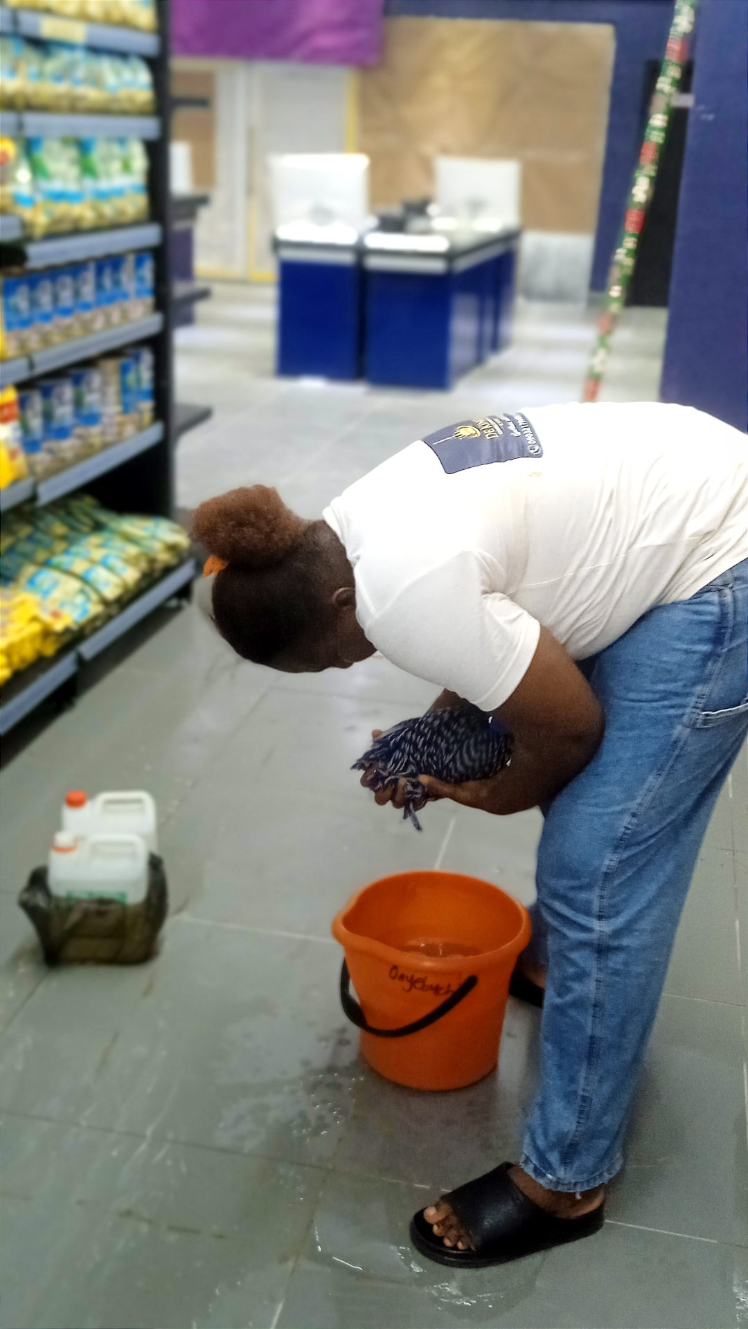 Supermarket floor cleaning